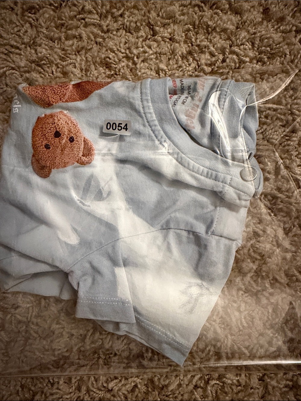 PALM ANGELS BEAR T-SHIRT LIGHT BLUE size 3T - Picture 7 of 7
